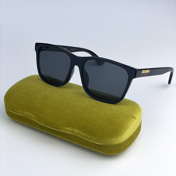 NEW GUCCI GG0746SA 001 Black Gray Anti-Reflective Square Unisex Sunglasses